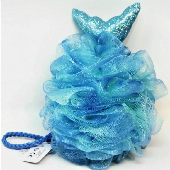 BATH & BODY WORKS BLUE MERMAID TAIL SHOWER SPONGE LOOFAH - Picture 2 of 10